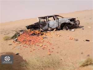 الجوف: إصابة مواطن بانفجار لغم أرضي زرعته مليشيا الحوثي وتدمير سيّارته
