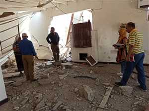 اللجنة الوطنية تتفقد أضرار قصف الحوثيين الأخير علل مدينة مأرب