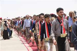مأرب ..استقبال رسمي وشعبي كبير للمحررين من سجون مليشيا الحوثي.
