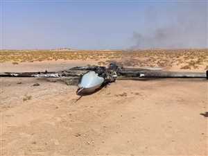 دفاعات الجيش تسقط طائرة مسيرة حوثية جنوبي مأرب.