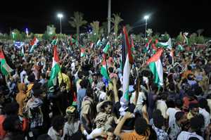 مارب : مظاهرات غاضبة في منددة بالجرائم الصهيونية بحق الفلسطينيين.