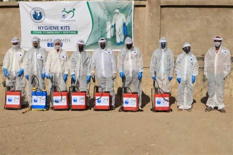 مأرب: حملة رش في مخيمات للنازحين لمواجهة وباء كورونا