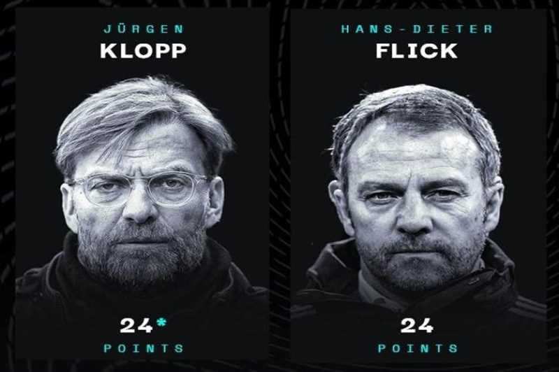 لماذا فاز كلوب بجائزة أفضل مدرب للعام2020 رغم التساوي مع فليك؟