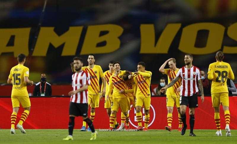 برشلونة يتوج بكأس الملك إسبانيا بعد سحق بيلباو برباعية