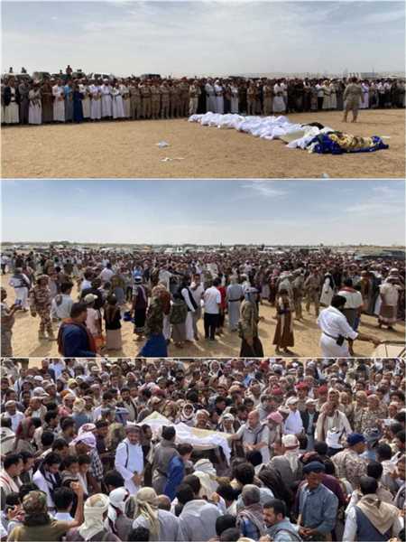 تشييع مهيب ل9 من جثامين شهداء الجيش بعد عام من احتجاز مليشيا الحوثي لها